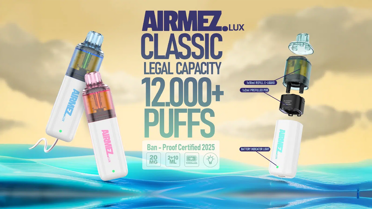 Airmez Lux 12K Puffs Prefilled Pod Kit | Up to 12000 Puffs only £9.99 | Cheapest Vape Shop in Uk