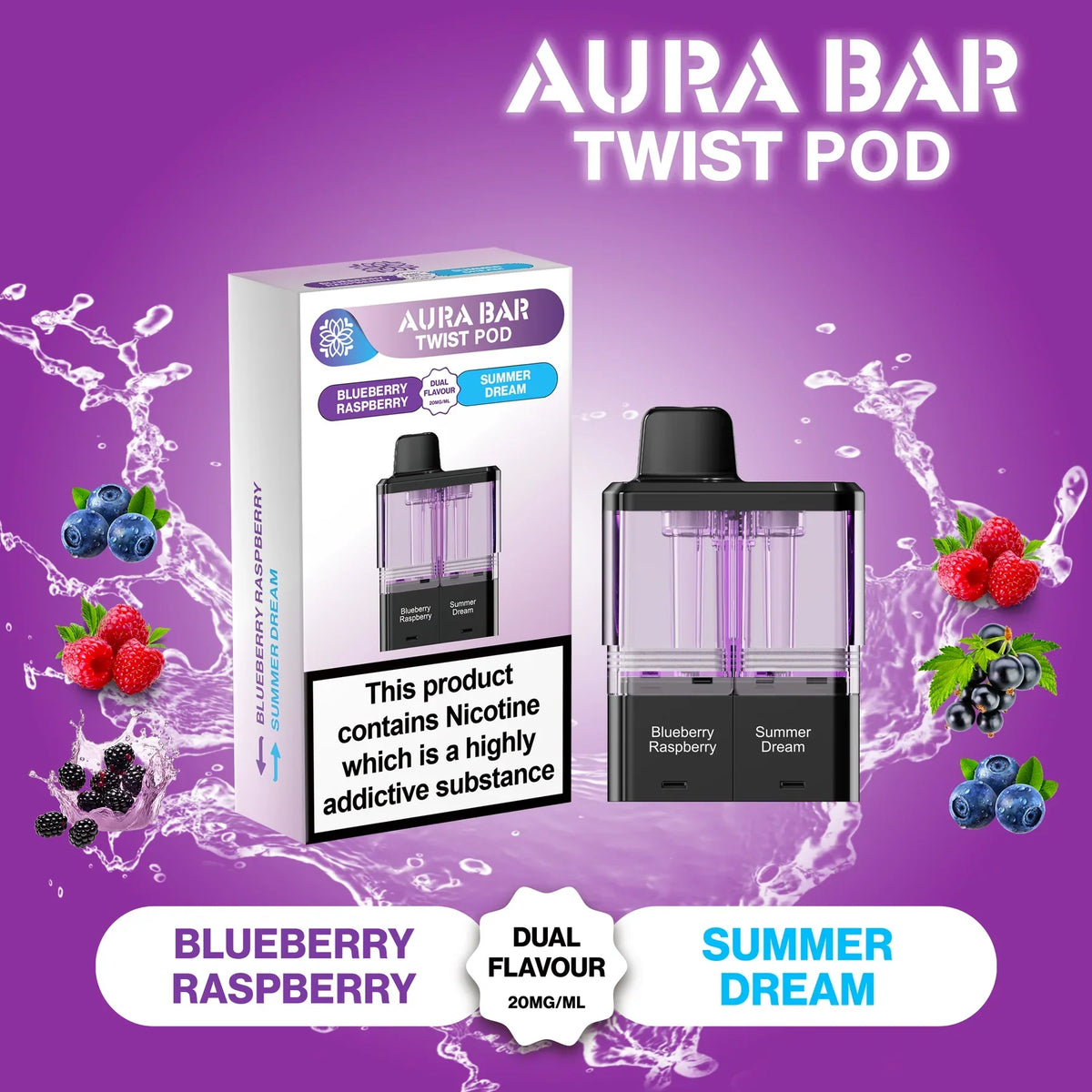 Aura Bar Twist 40k Puffs Pre-Filled Pods | Only £7.49 | Any 3 For £20.99 | only £7.49 | Cheapest Vape Shop in Uk