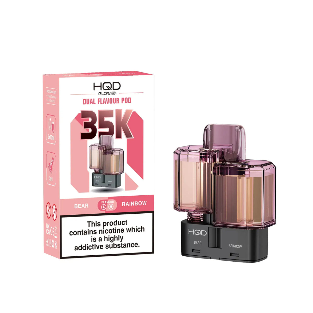 HQD Glow Air 35K Prefilled Pods - Box of 5 | only £37 | Cheapest Vape Shop in Uk
