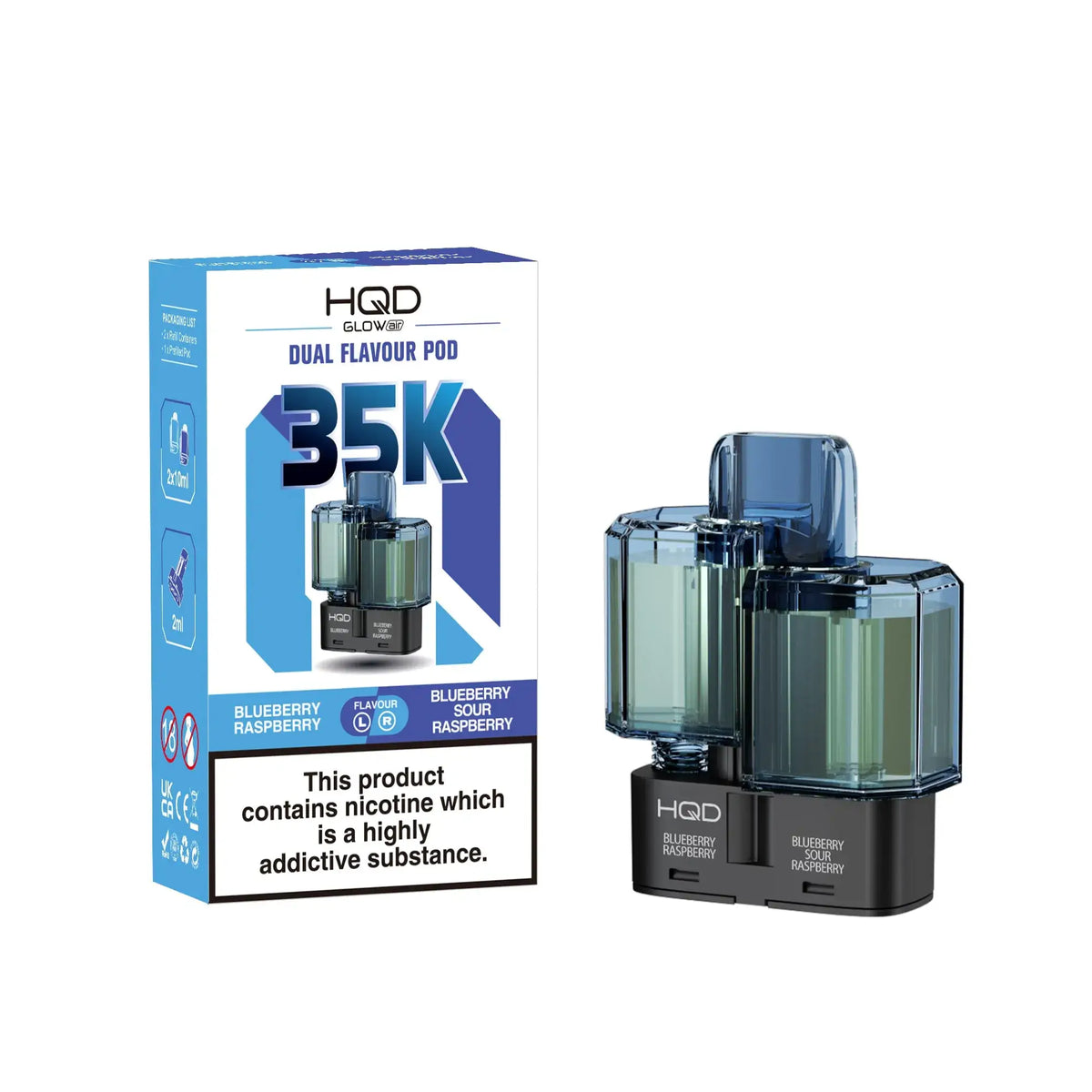 HQD Glow Air 35K Prefilled Pods | Only £8.49 | Any 3 For £24.99 | only £8.49 | Cheapest Vape Shop in Uk