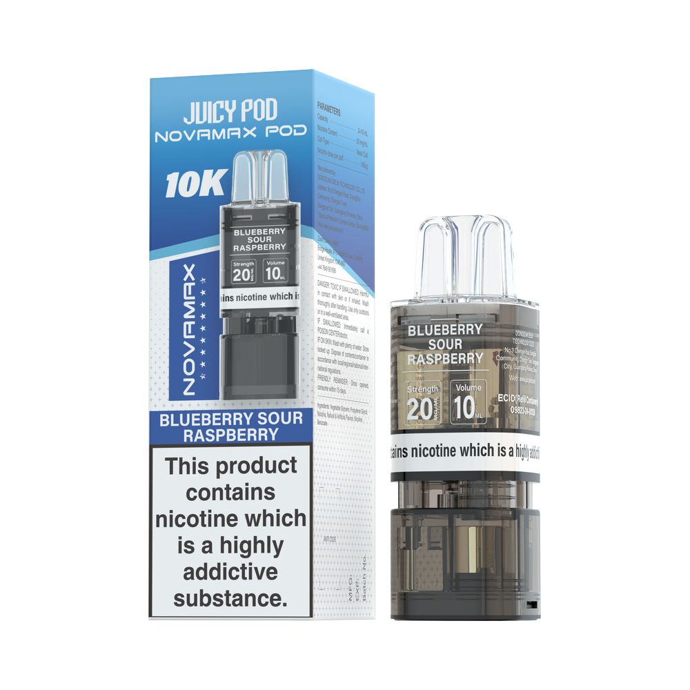 Juicy Pod NovaMax 10K Prefilled Pods - Box Of 10 | only £46.99 | Cheapest Vape Shop in Uk