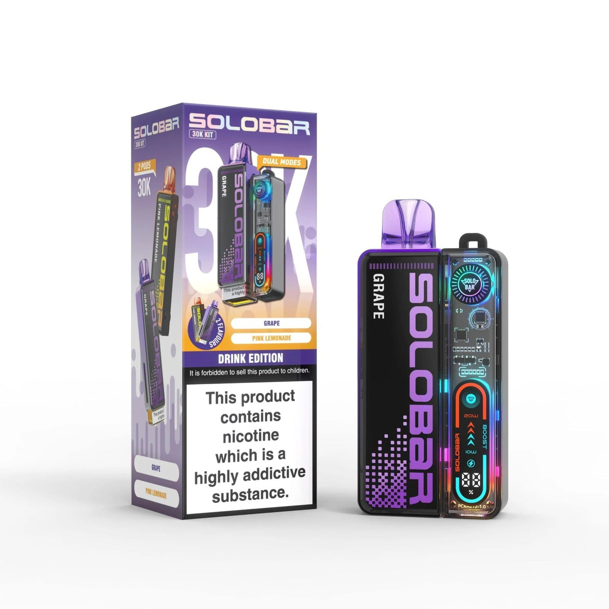 SOLOBAR 30K PREFILLED POD VAPE KIT-Box of 5 | only £48 | Cheapest Vape Shop in Uk