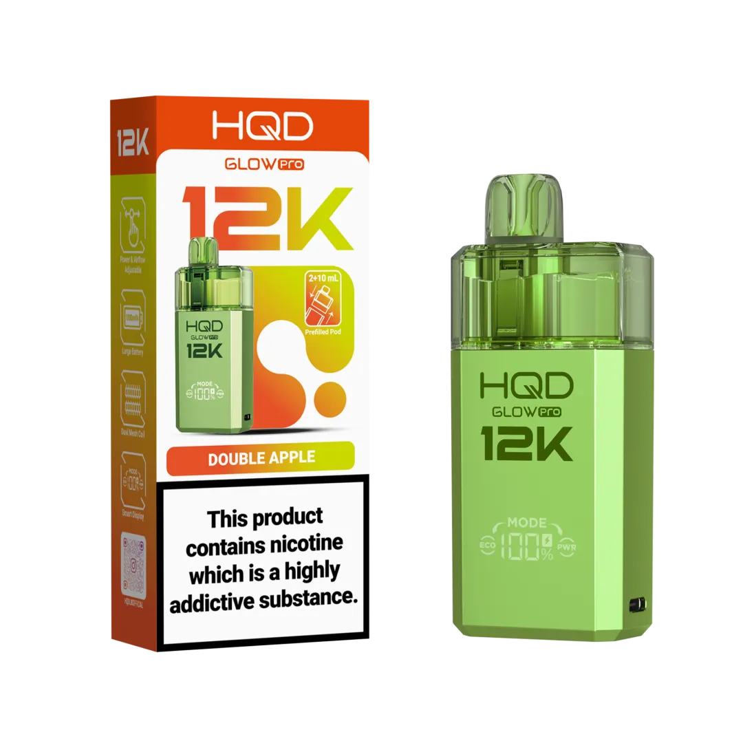 HQD Glow Pro 12k Prefiiled Kit - Box of 10 | only £72.99 | Cheapest Vape Shop in Uk