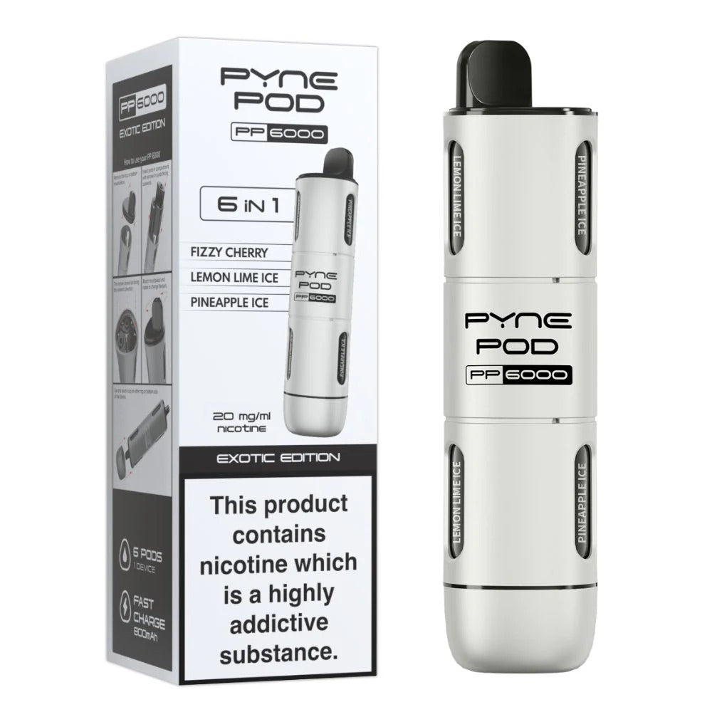 Pyne Pod 6 in 1 PP6000 Prefilled Pod Kit | Up to 6000 Puffs| only £6.99 | Cheapest Vape Shop in Uk