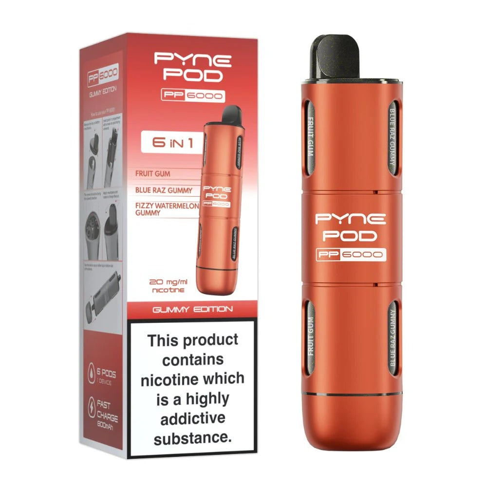 Pyne Pod 6 in 1 PP6000 Prefilled Pod Kit | Up to 6000 Puffs| only £6.99 | Cheapest Vape Shop in Uk