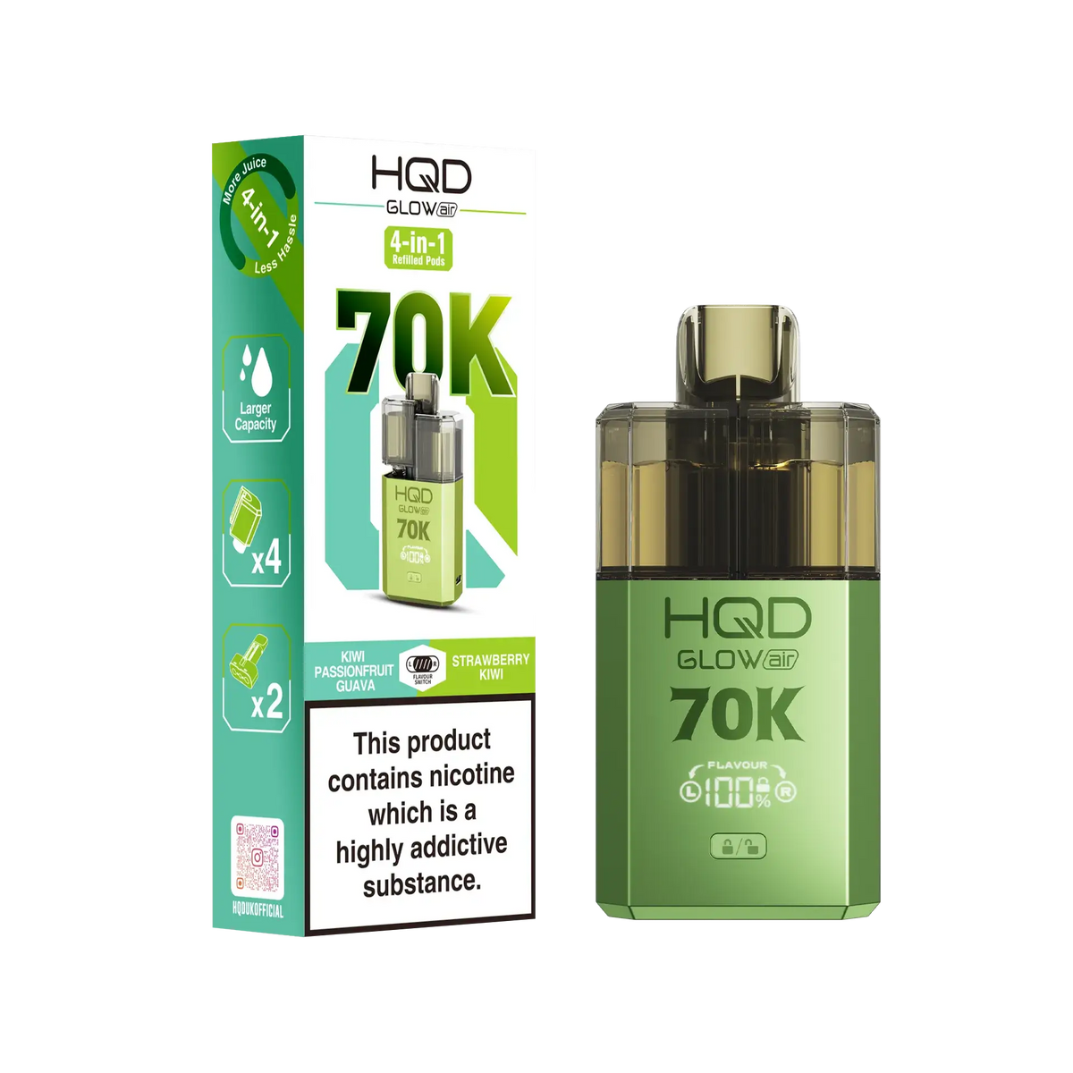 HQD Glow Air 70K Pod Vape Kit | only £15.99 | Cheapest Vape Shop in Uk