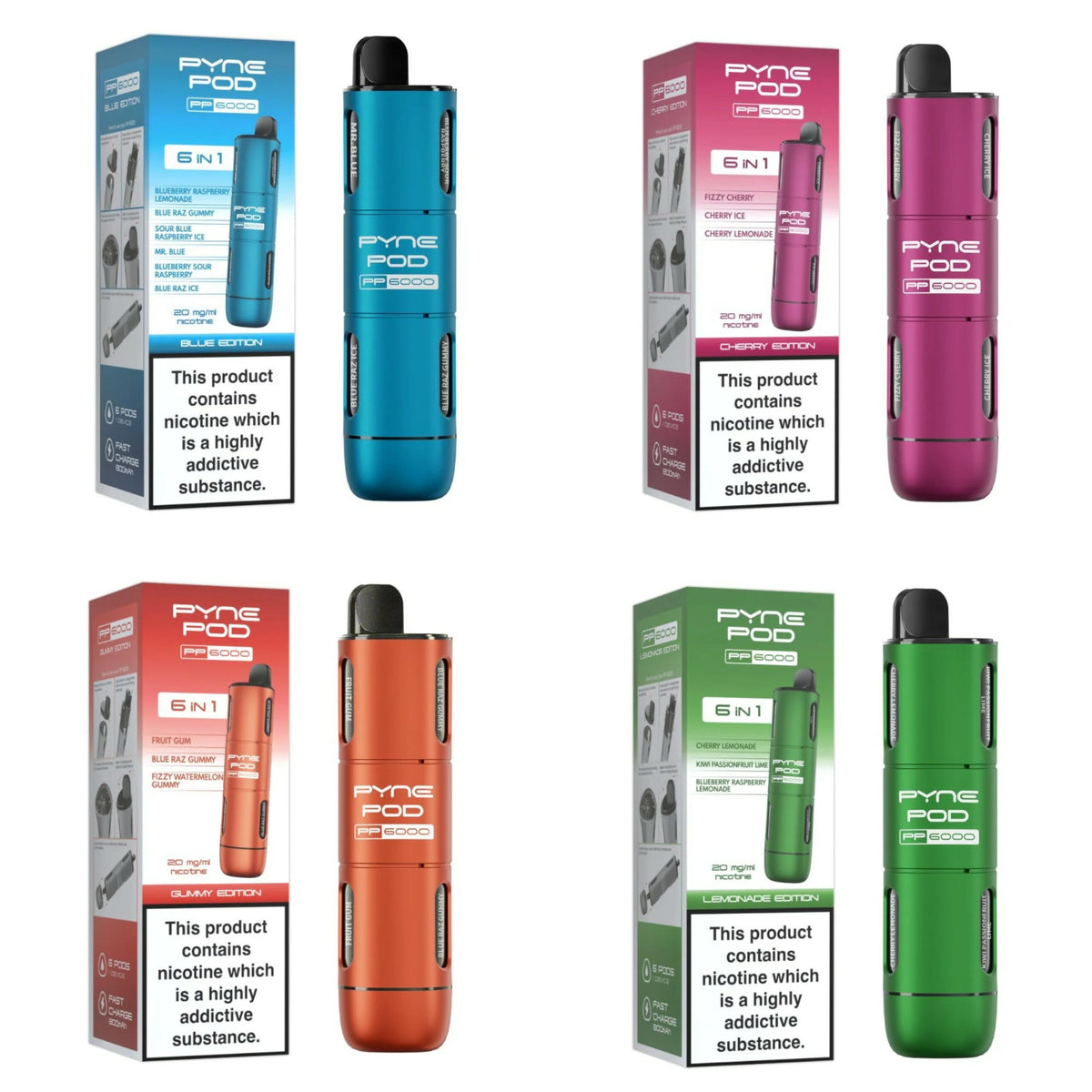 Pyne Pod 6 in 1 PP6000 Prefilled Pod Kit | Up to 6000 Puffs| only £6.99 | Cheapest Vape Shop in Uk