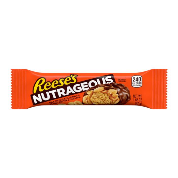 Reese’s Nutrageous Bar 47g – Peanut Butter, Caramel & Chocolate Candy | only £1.49 | Cheapest Vape Shop in Uk