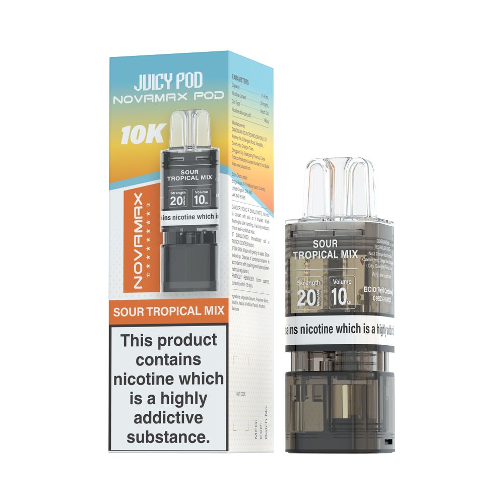 Juicy Pod NovaMax 10K Prefilled Pods - Box Of 10 | only £46.99 | Cheapest Vape Shop in Uk