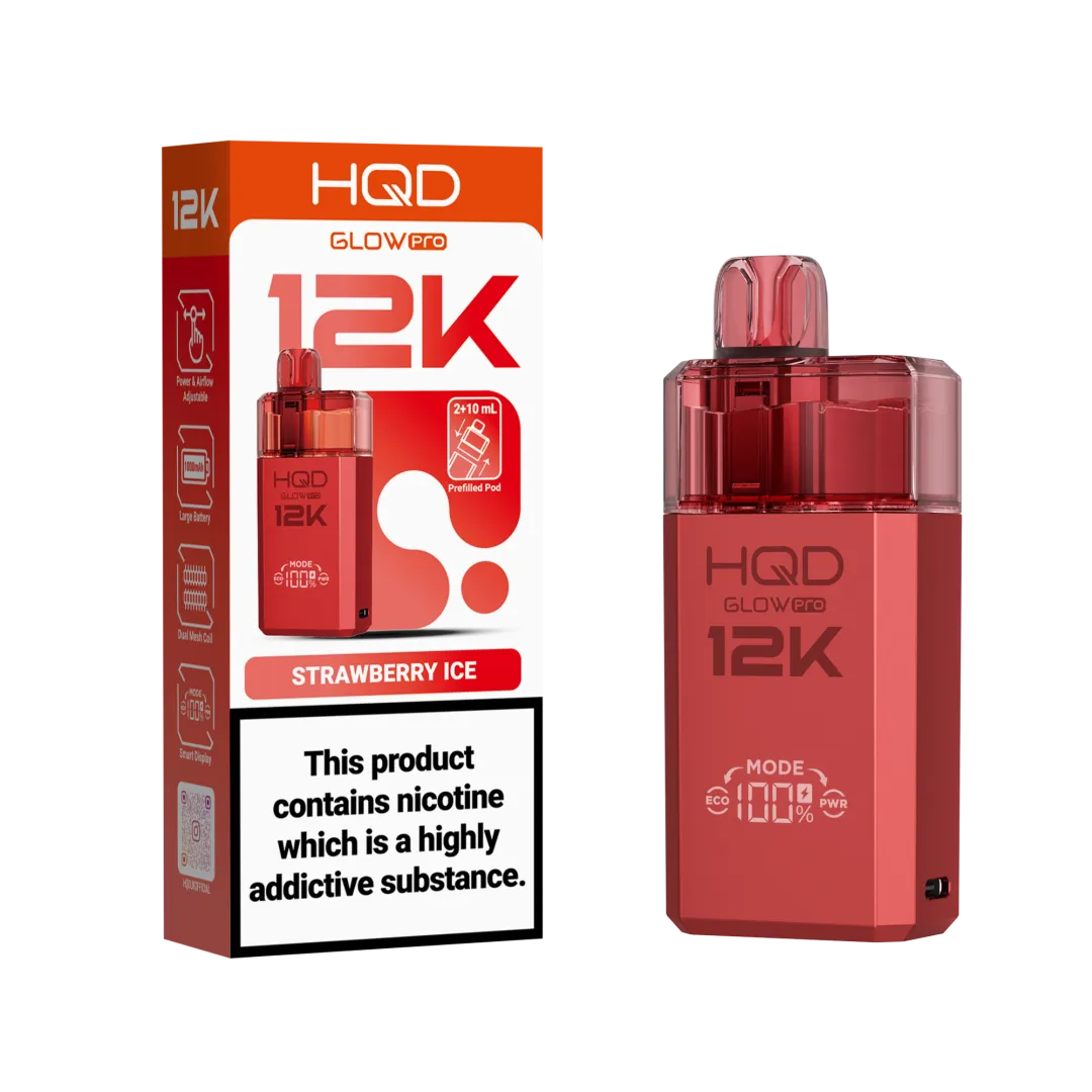 HQD Glow Pro 12k Prefiiled Kit | only £10.50 | Cheapest Vape Shop in Uk