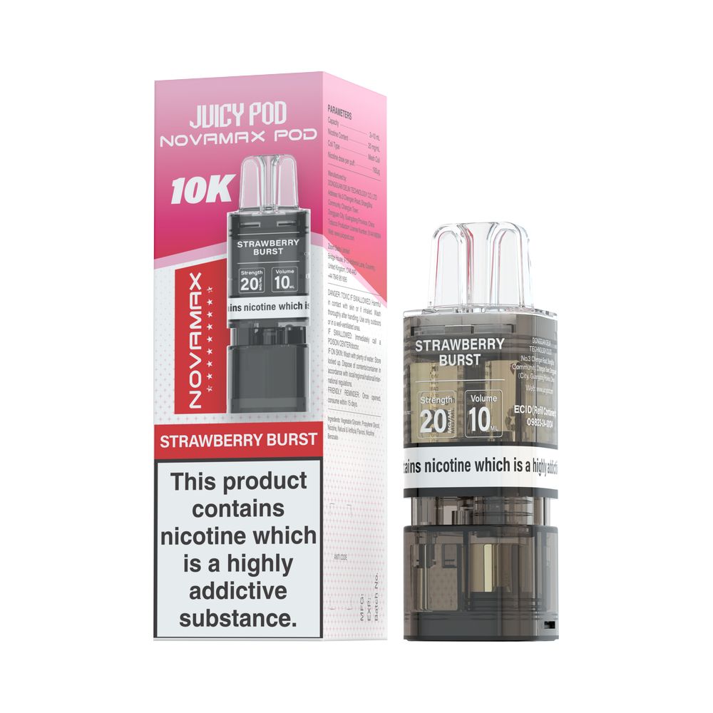 Juicy Pod NovaMax 10K Prefilled Pods - Box Of 10 | only £46.99 | Cheapest Vape Shop in Uk