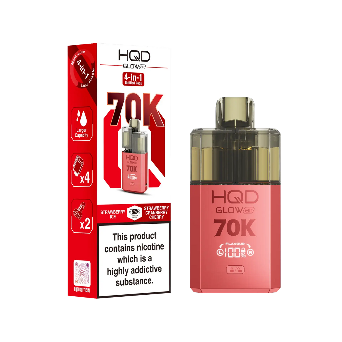 HQD Glow Air 70K Pod Vape Kit | only £15.99 | Cheapest Vape Shop in Uk