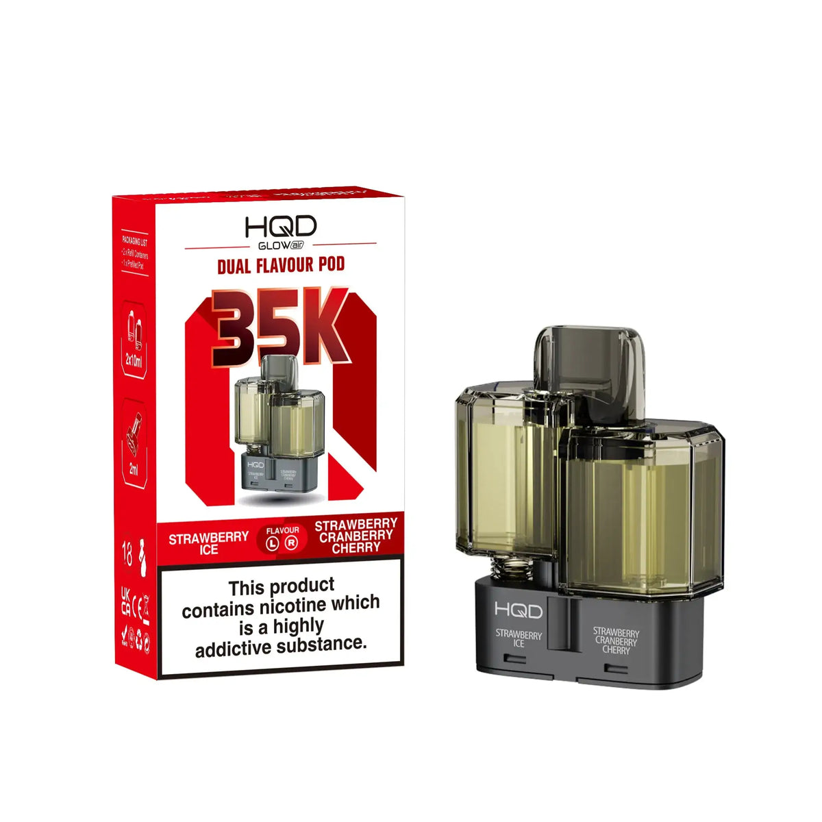 HQD Glow Air 35K Prefilled Pods - Box of 5 | only £37 | Cheapest Vape Shop in Uk