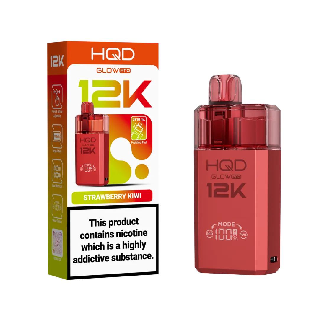 HQD Glow Pro 12k Prefiiled Kit - Box of 10 | only £72.99 | Cheapest Vape Shop in Uk