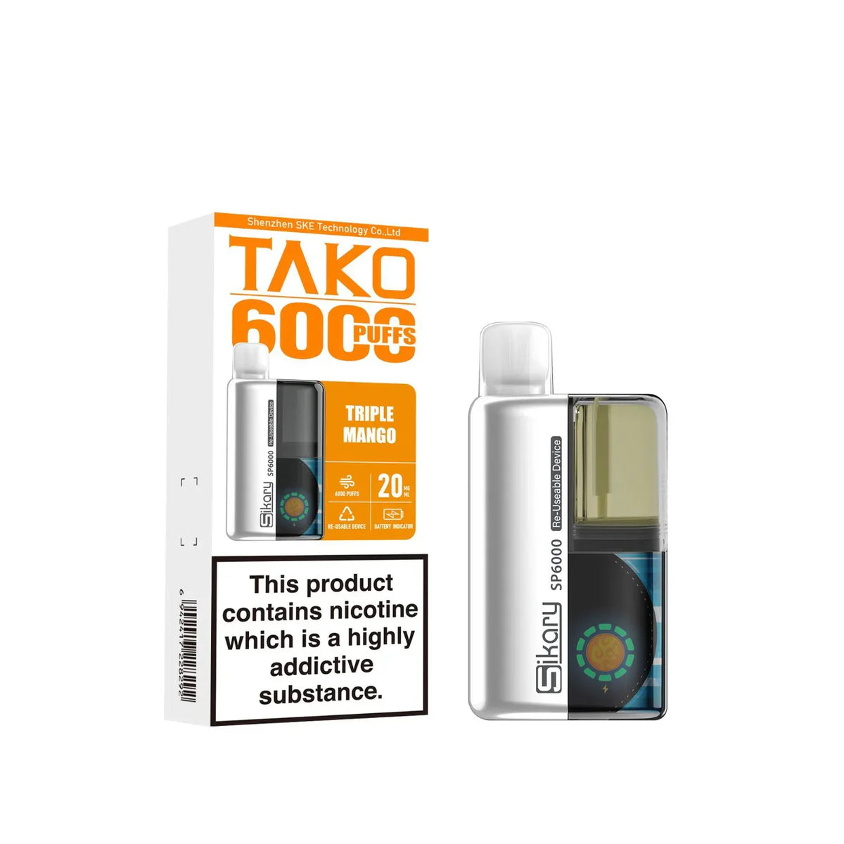 SKE Sikary TAKO SP6000 Prefilled Pod Kit | Only £8.99 | Any 3 For £23 | only £8.99 | Cheapest Vape Shop in Uk