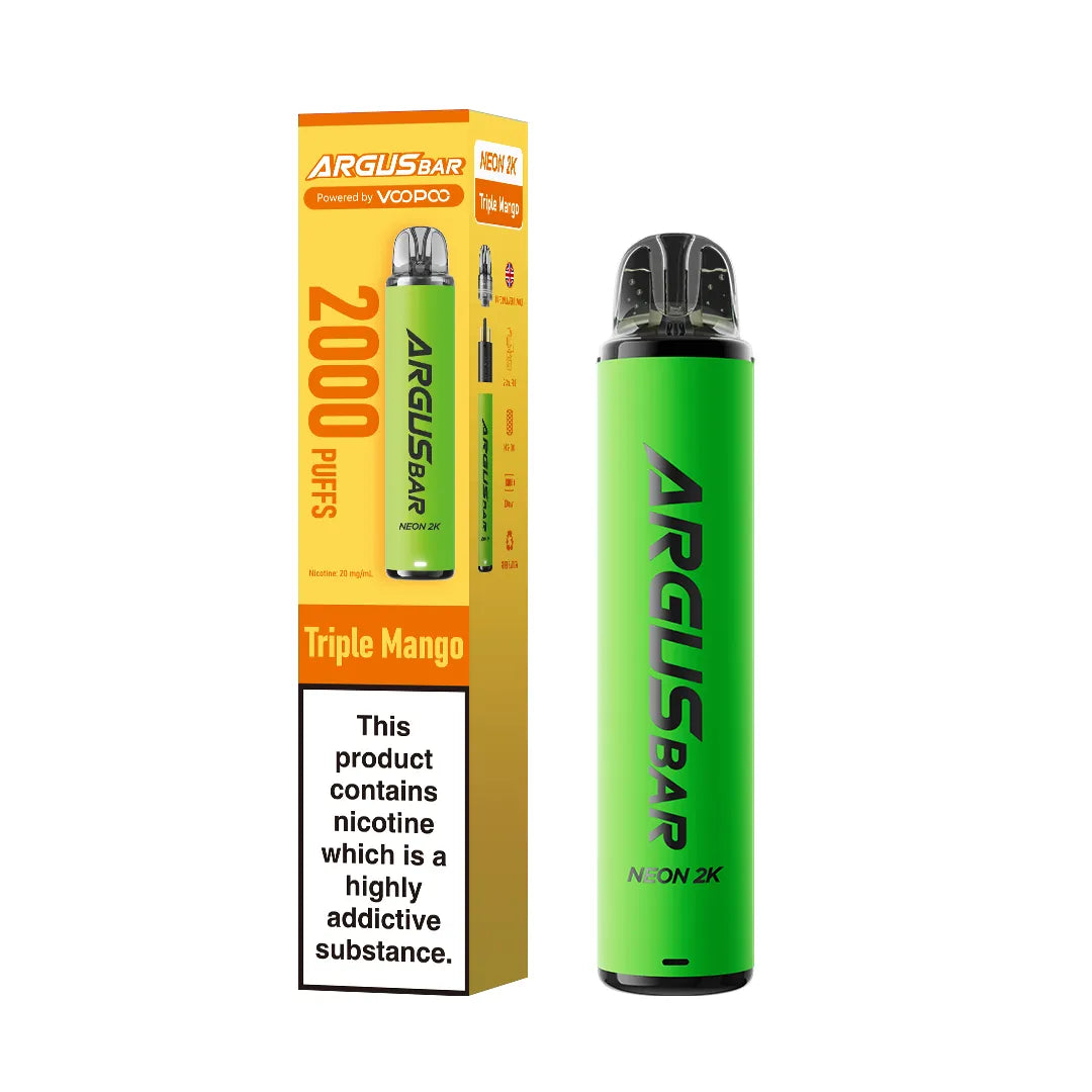 VooPoo Argus Bar Neon 2K Prefilled Kit | only £6.99 | Cheapest Vape Shop in Uk
