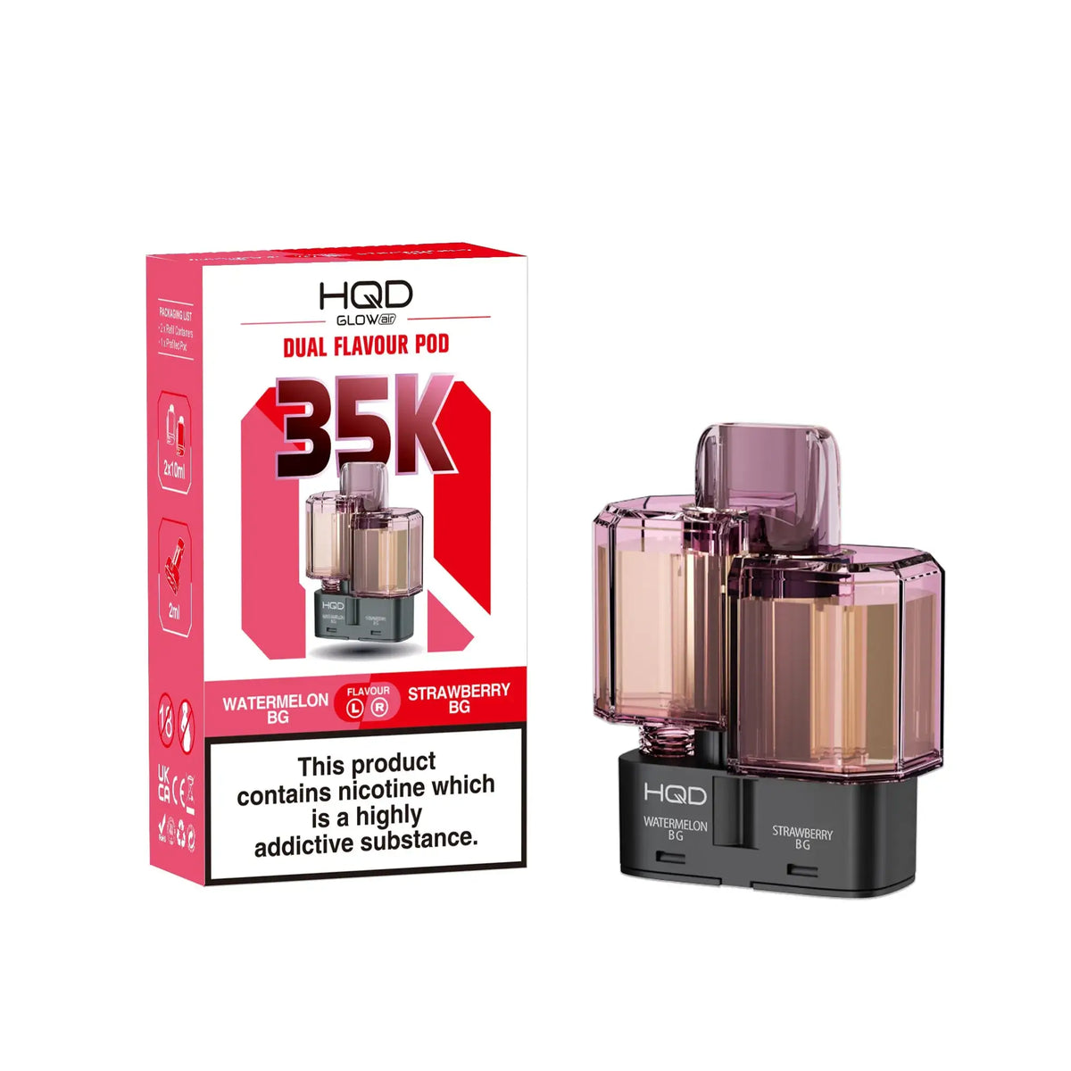 HQD Glow Air 35K Prefilled Pods | Only £8.49 | Any 3 For £24.99 | only £8.49 | Cheapest Vape Shop in Uk