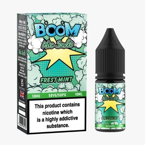 Boom Nic Salts 10ml E-liquids - Box of 5 - Fresh Mint -Vape Area UK