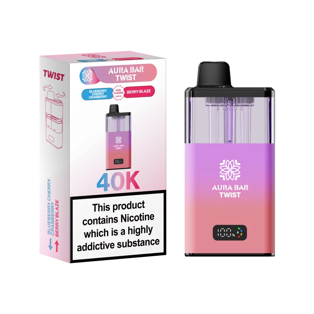 Aura Bar Twist 40K Puffs Prefilled Pod Kit | Up to 40000 Puffs| only £14.99 | Cheapest Vape Shop in Uk