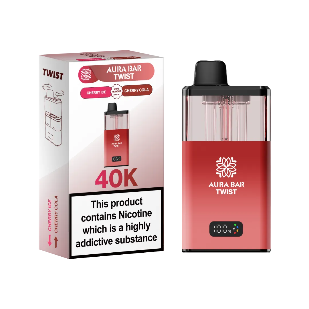 Aura Bar Twist 40K Puffs Prefilled Pod Kit | Up to 40000 Puffs| only £14.99 | Cheapest Vape Shop in Uk