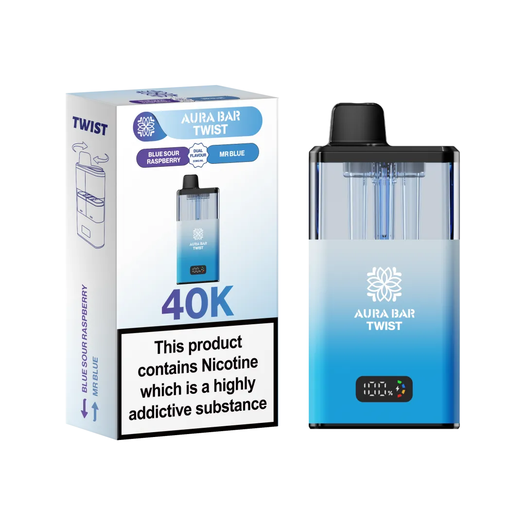Aura Bar Twist 40K Puffs Prefilled Pod Kit | Up to 40000 Puffs| only £14.99 | Cheapest Vape Shop in Uk