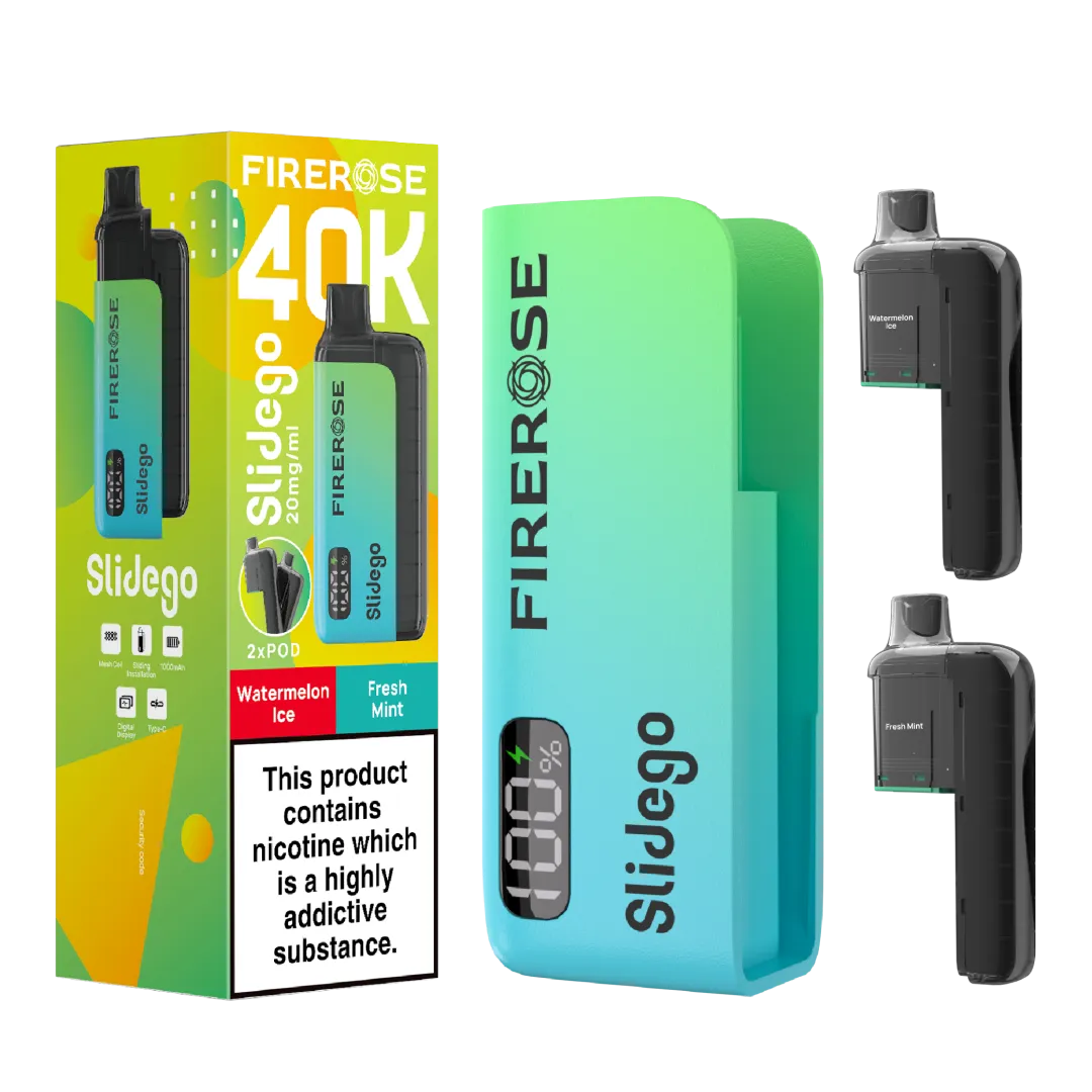 Firerose Slidego 40K Puffs Prefilled Pod Kit | Up to 40000 Puffs| Only £12.99 || Cheapest Vape Shop in Uk