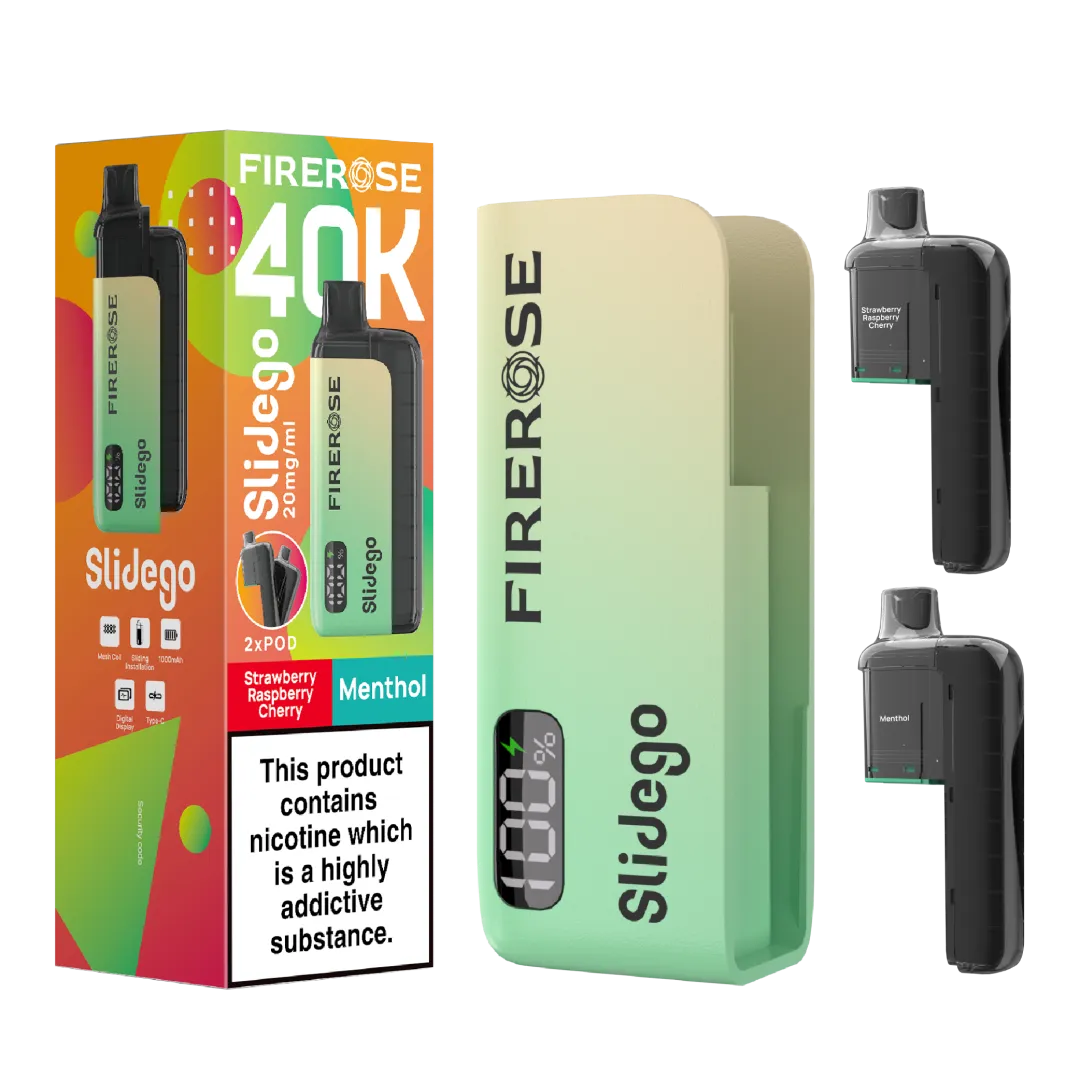 Firerose Slidego 40K Puffs Prefilled Pod Kit | Up to 40000 Puffs| Only £12.99 || Cheapest Vape Shop in Uk