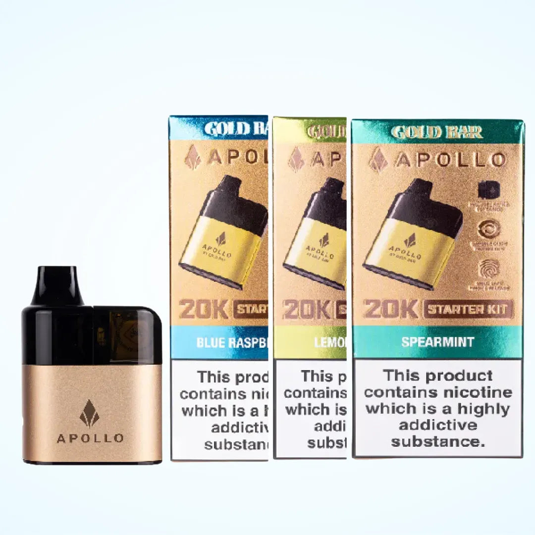 Gold Bar Apollo 20000 Puffs Pod Vape Kit | Only £6.99 | Up to 20000 Puffs| Cheapest Vape Shop in Uk