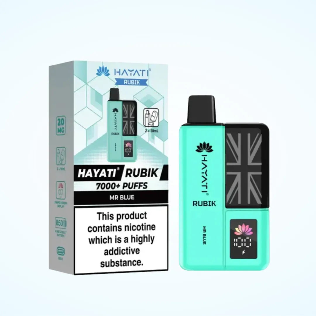 Hayati Rubik 7000 Puffs Prefilled Vape Kit | Up to 7000 Puffs| only £11.99 | Cheapest Vape Shop in Uk