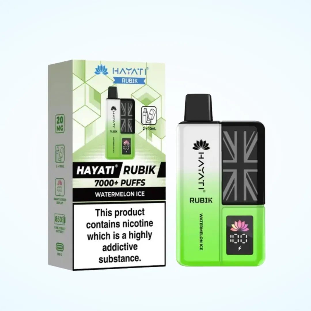 Hayati Rubik 7000 Puffs Prefilled Vape Kit | Up to 7000 Puffs| only £11.99 | Cheapest Vape Shop in Uk