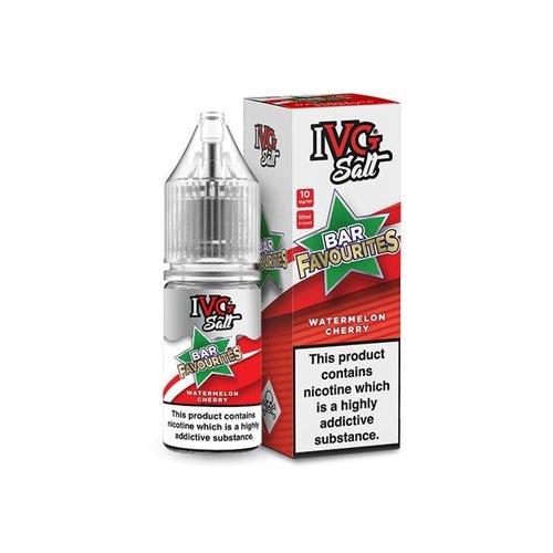 IVG Nic Salt Bar Favourite 10ml E Liquid- Pack Of 10 - Watermelon Cherry -Vape Area UK