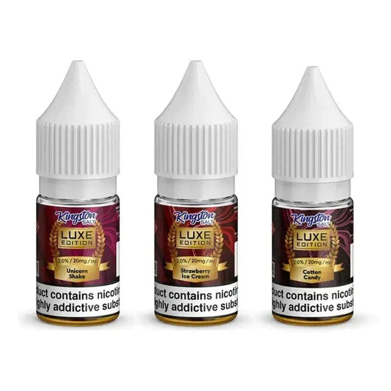Kingston Salt Luxe Edition E-Liquids Nic Salt-10ml- Box of 10 - Banana Ice -Vape Area UK