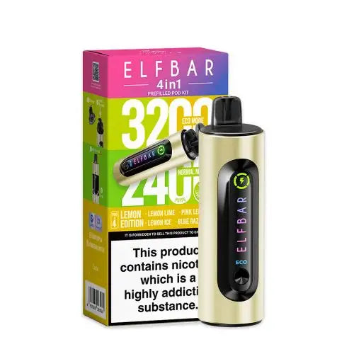 Elf Bar 4-in-1 Prefilled Pod Vape Kit TPD Compliant - Pack of 5 | only £27 | Cheapest Vape Shop in Uk