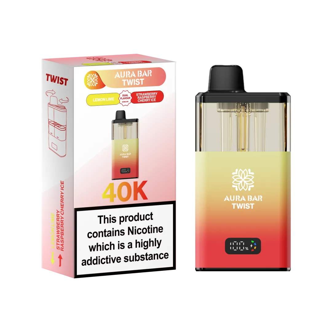 Aura Bar Twist 40K Puffs Prefilled Pod Kit | Up to 40000 Puffs| only £14.99 | Cheapest Vape Shop in Uk