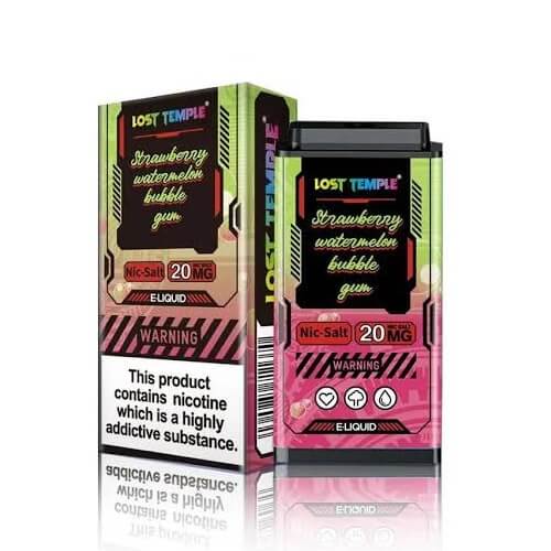 Lost Temple 3500 Puff Replacement Pods Cartridge - 20mg Nicotine - Strawberry Watermelon Bubblegum -Vape Area UK