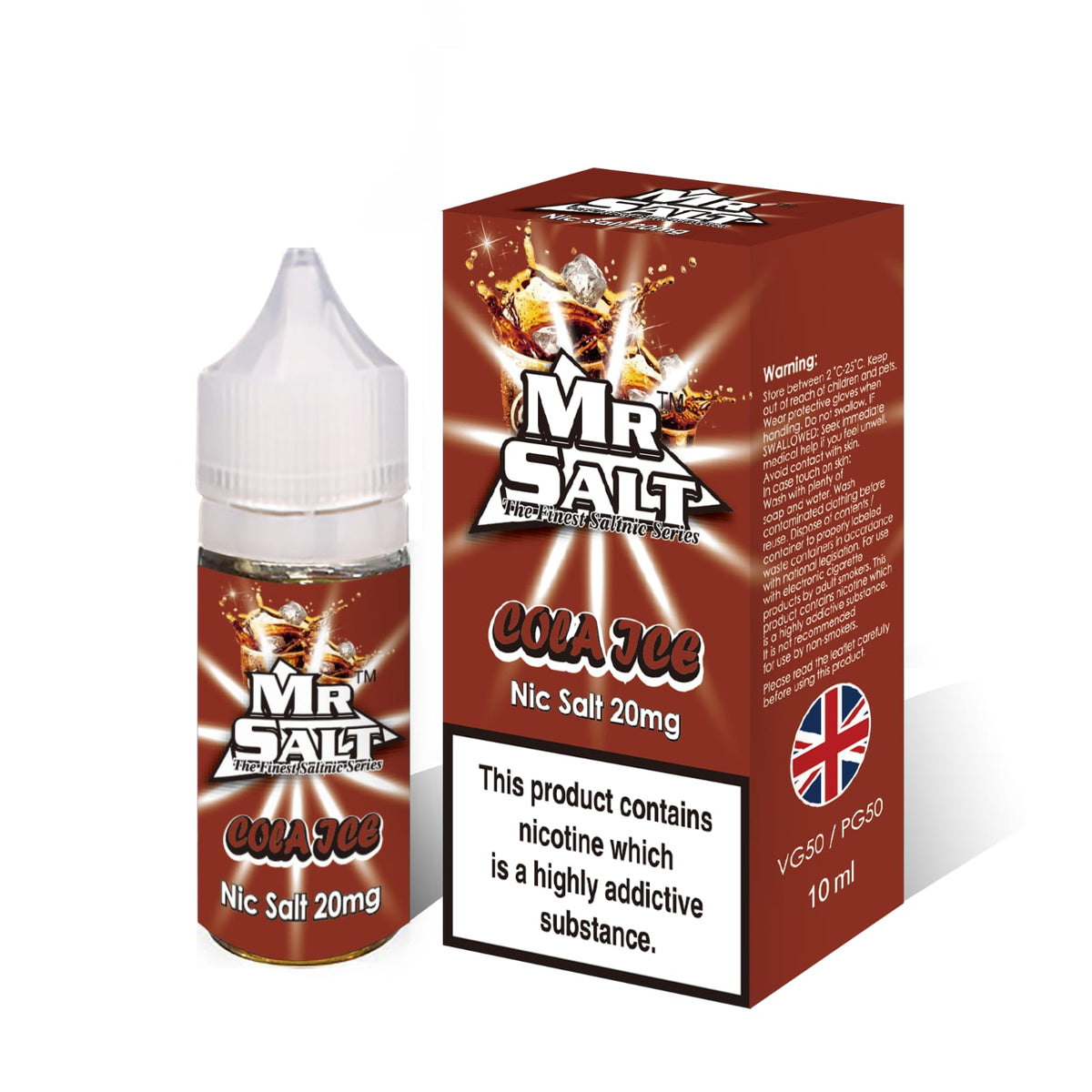 Mr Salt 10ml Nic Salt E-liquid - Pack of 10 - Cola Ice -Vape Area UK