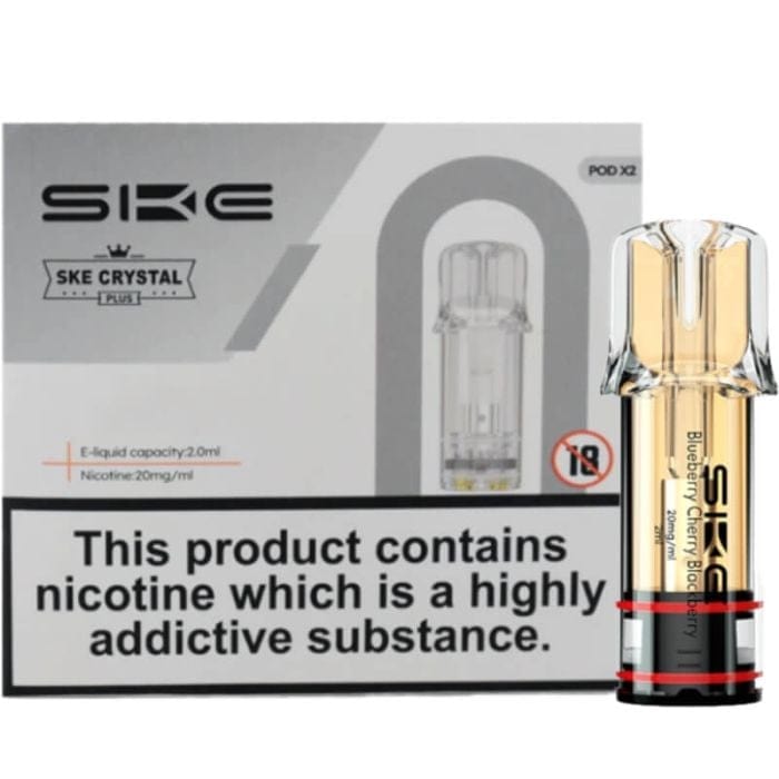 SKE Crystal Bar DISPOSABLE PODS Blueberry Cherry Blackberry (Box of 10) Ske Crytsal Plus Replacement Pods - Box of 10