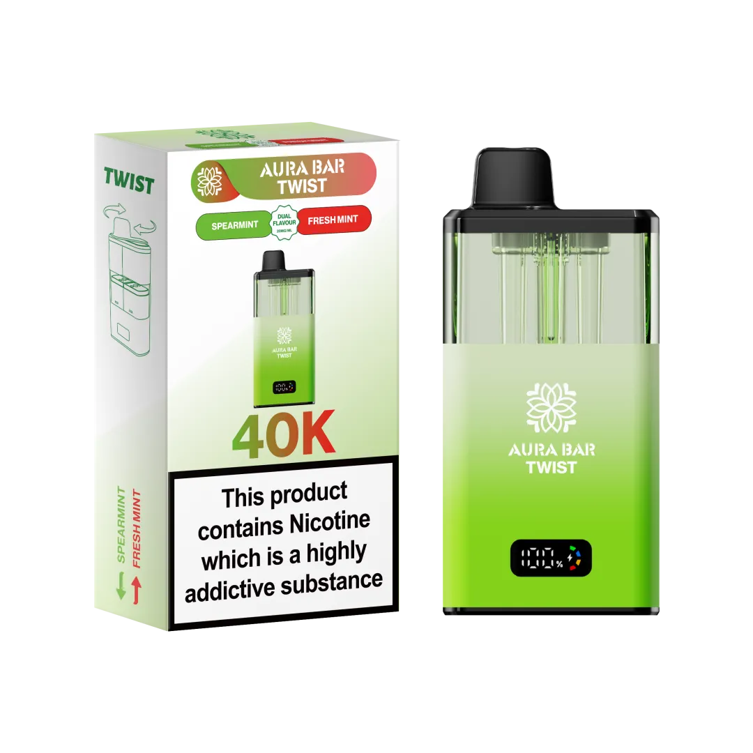 Aura Bar Twist 40K Puffs Prefilled Pod Kit | Up to 40000 Puffs| only £14.99 | Cheapest Vape Shop in Uk