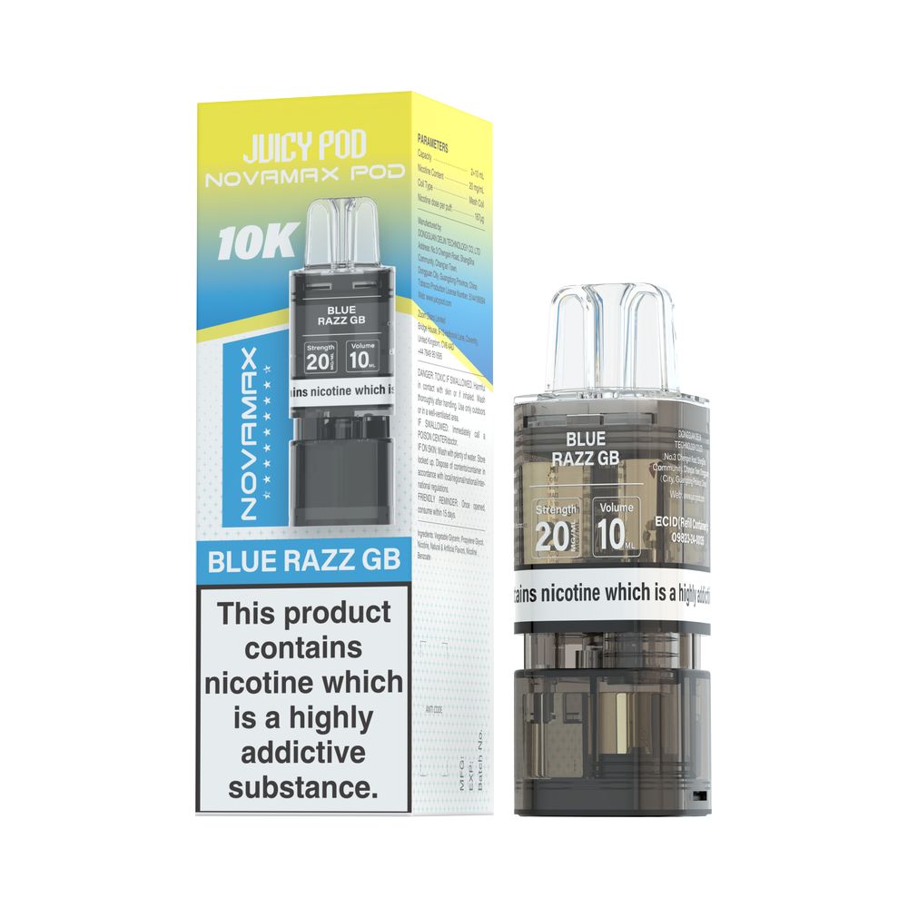Juicy Pod NovaMax 10K Prefilled Pods - Box Of 10 | only £46.99 | Cheapest Vape Shop in Uk