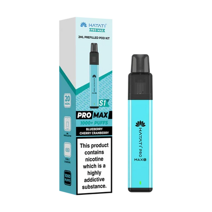 Hayati Pro Max S1 1000+ Puff Pre-Filled Pod Kit - Box of 10 | only £39.99 | Cheapest Vape Shop in Uk