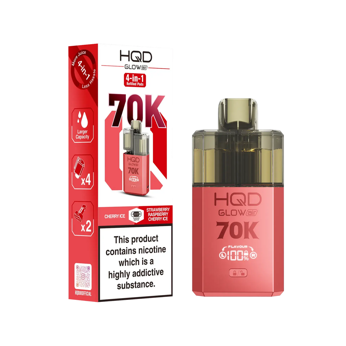 HQD Glow Air 70K Pod Vape Kit | only £15.99 | Cheapest Vape Shop in Uk