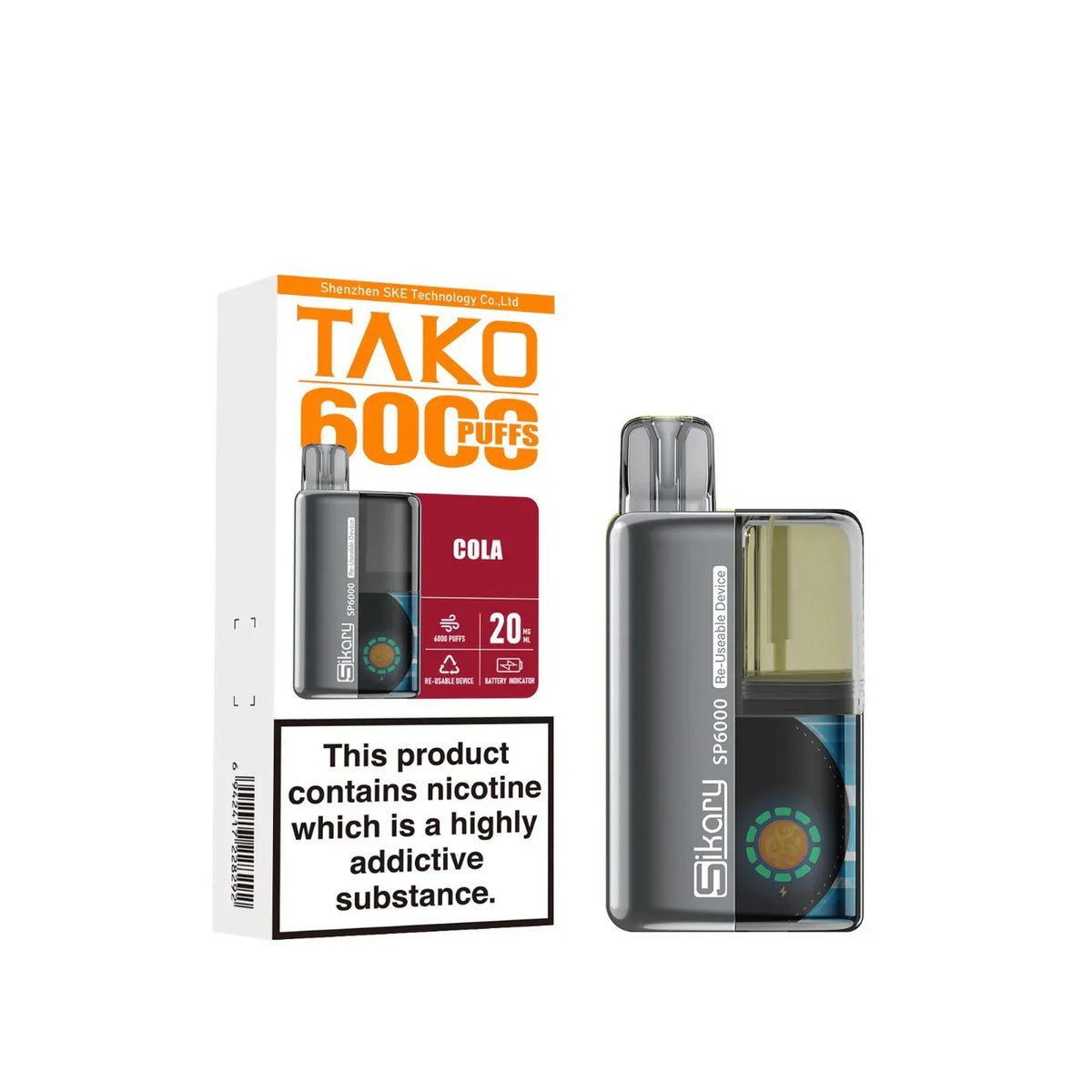 SKE Sikary TAKO SP6000 Prefilled Pod Kit | Only £8.99 | Any 3 For £23 | only £8.99 | Cheapest Vape Shop in Uk