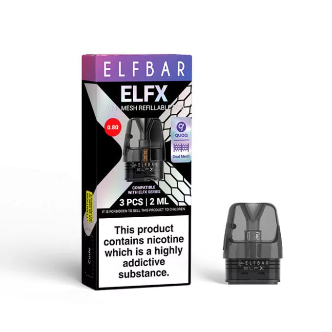 ELFX -Dual Mesh Refillable Pod -3 Pcs | only £8.99 | Cheapest Vape Shop in Uk