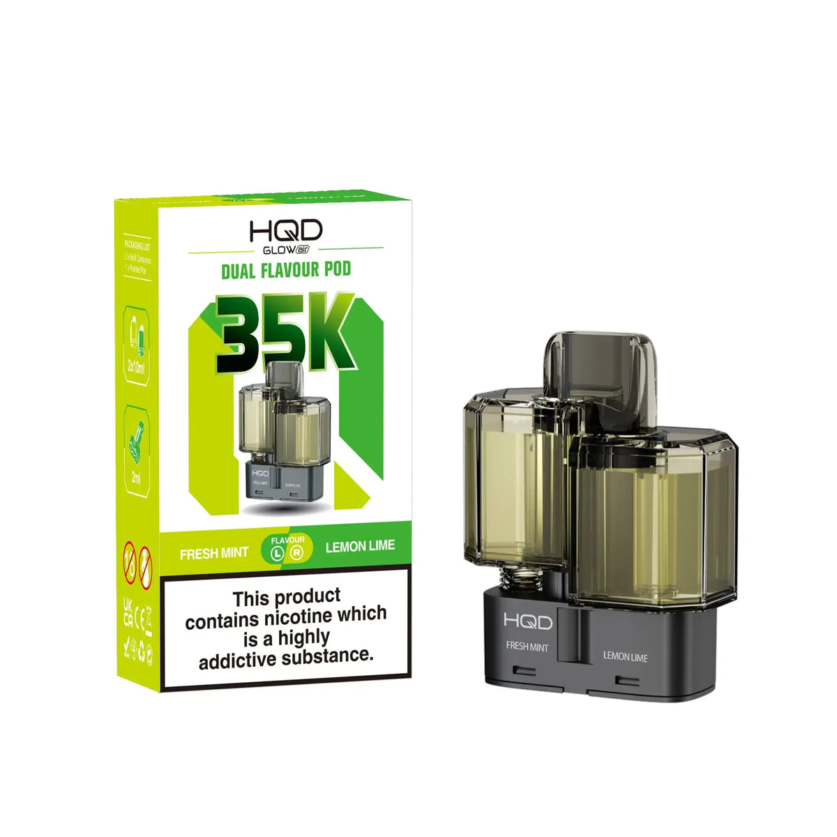 HQD Glow Air 35K Prefilled Pods - Box of 5 | only £37 | Cheapest Vape Shop in Uk