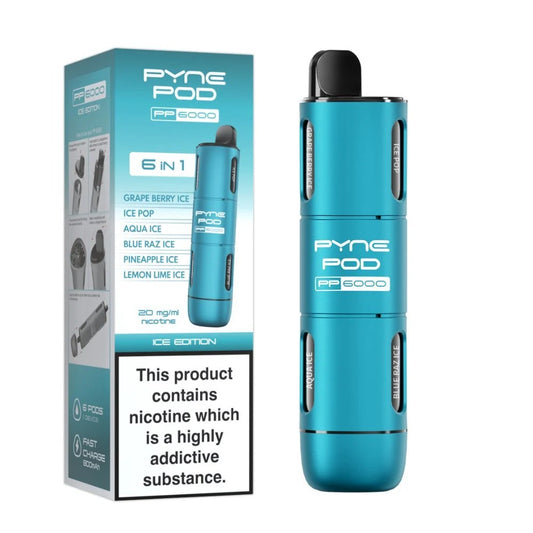 Pyne Pod 6 in 1 PP6000 Prefilled Pod Kit | Up to 6000 Puffs| only £6.99 | Cheapest Vape Shop in Uk