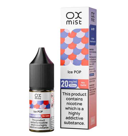 ICE POP 10ML NIC SALT OX MIST-Box of 10 | only £18.99 | Cheapest Vape Shop in Uk