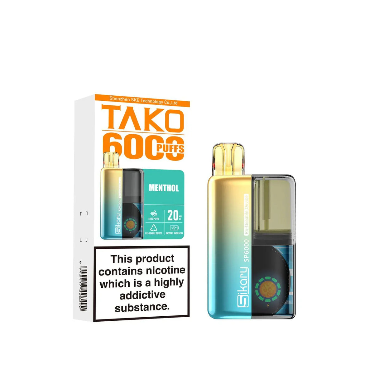 SKE Sikary TAKO SP6000 Prefilled Pod Kit | Only £8.99 | Any 3 For £23 | only £8.99 | Cheapest Vape Shop in Uk