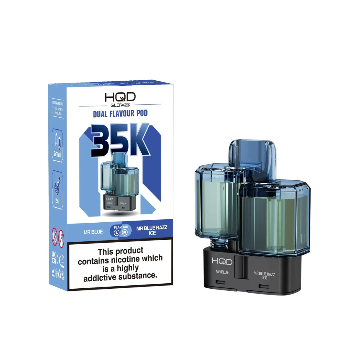 HQD Glow Air 35K Prefilled Pods | Only £8.49 | Any 3 For £24.99 | only £8.49 | Cheapest Vape Shop in Uk