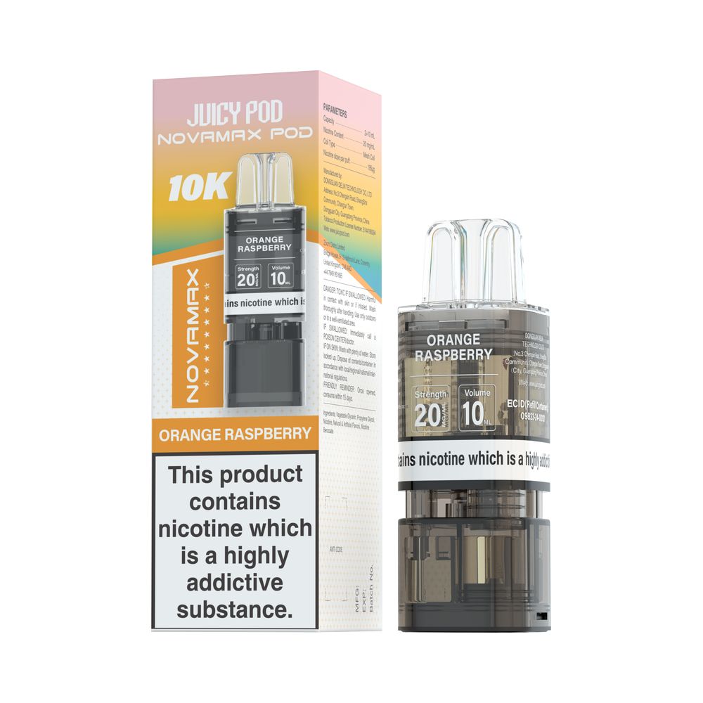 Juicy Pod NovaMax 10K Prefilled Pods - Box Of 10 | only £46.99 | Cheapest Vape Shop in Uk