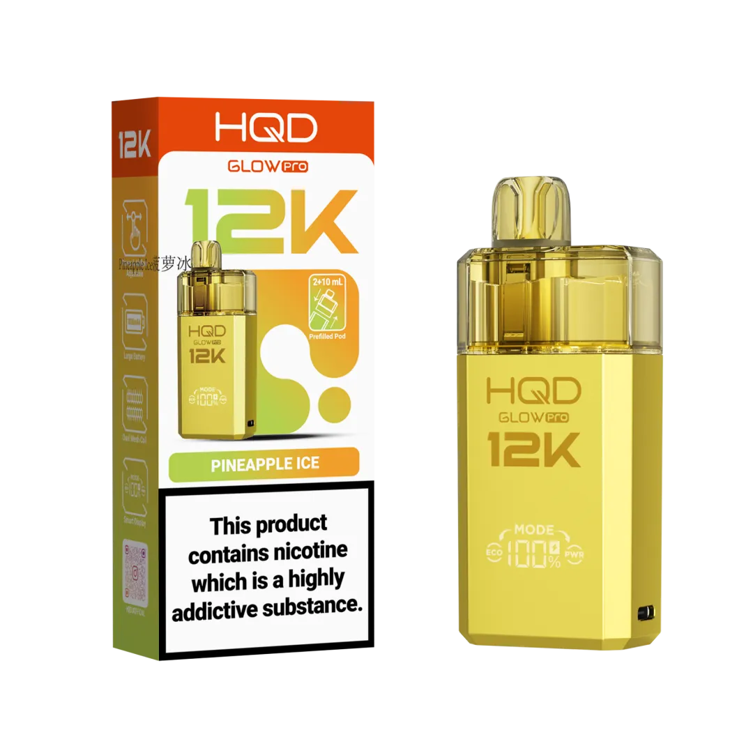 HQD Glow Pro 12k Prefiiled Kit - Box of 10 | only £72.99 | Cheapest Vape Shop in Uk